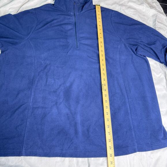 Lands' End Women's Plus sz 3X (24W-26W) Navy Fleece Pullover 1/4 Zip Pullover LS - Picture 8 of 8